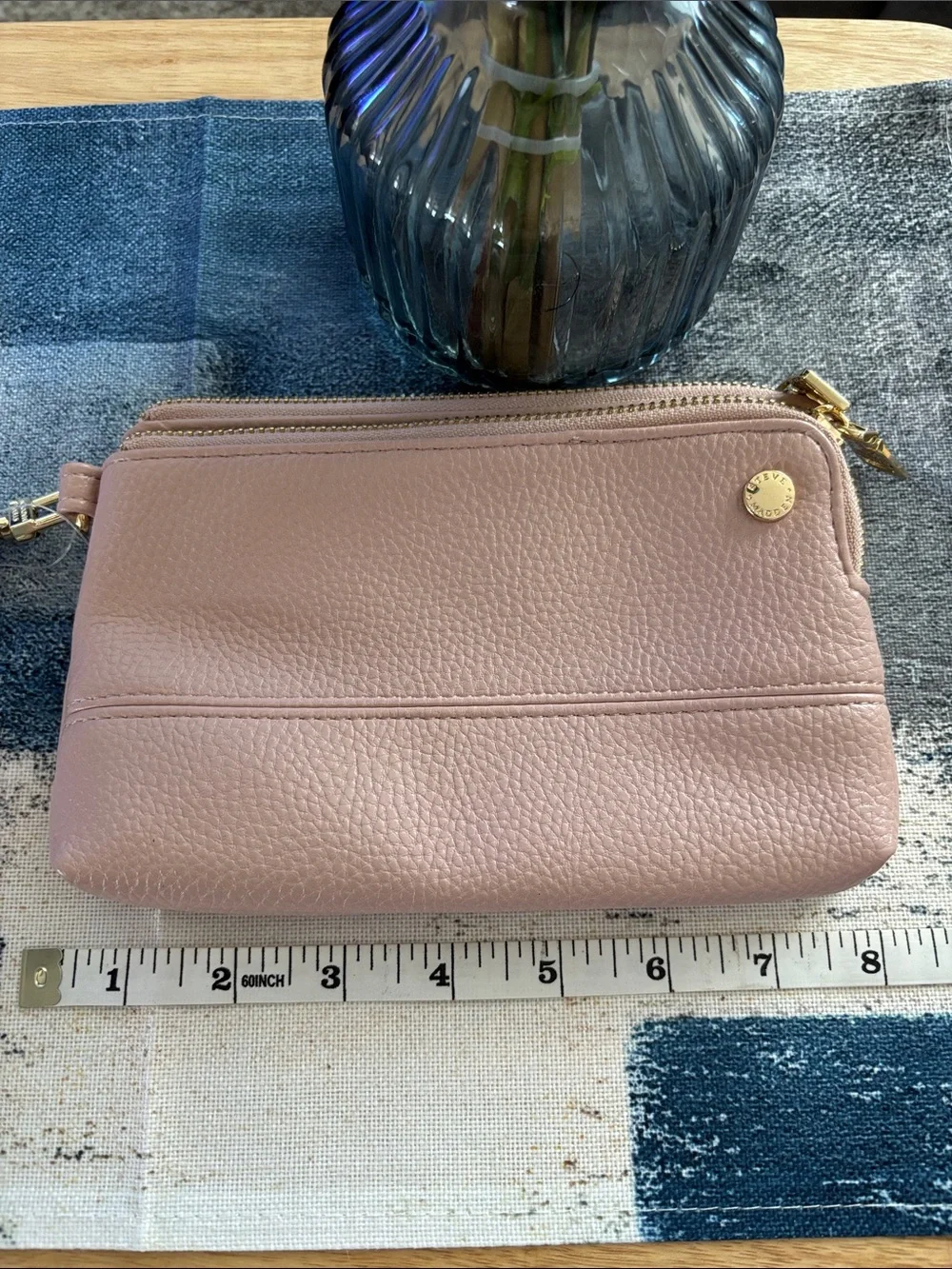 Steve Madden Pink Pebbled Leather Wristlet Clutch